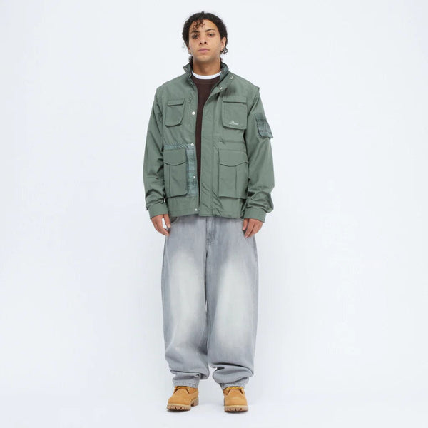 Dime MTL Fishing Zip Off Jacket Olive #1 UK Stockist for Dime at