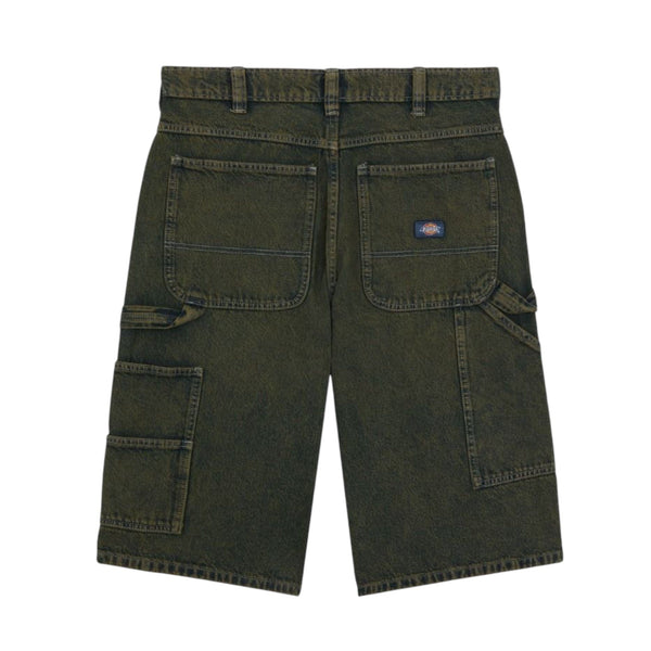 Dickies Loose Fit Denim Painter Carpenter Shorts Green Rinsed