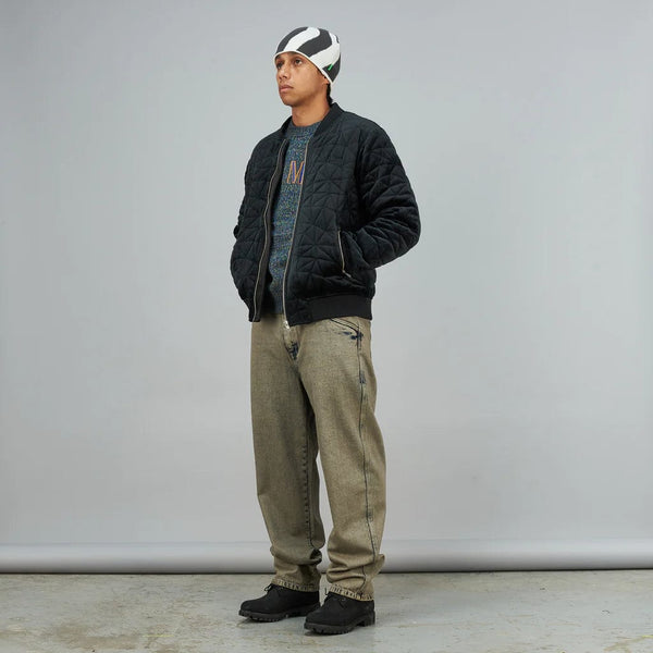Dime MTL Velour Bomber Jacket Black with size guide | Tuesdays