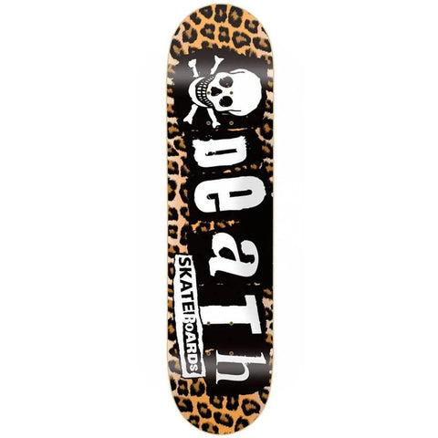 Buy Death Skateboards 'Leopard Punk' Skateboard Deck 8.5" 45.00 GBP Free grip and next day delivery on decks. Mid Concave. Top ply stains vary. All decks come with free grip tape, please specify in notes if you would like it applied or not. Buy now pay later, shop the best range of skateboard products at the best price. Tuesdays Skateshop, Bolton.