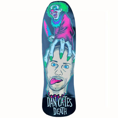 Buy Death Skateboards Dan Cates Kill Clown Shaped Skateboard Deck 9.375" 45.00 GBP, Mid Concave. Top ply stains vary. All decks come with free Jessup grip tape, please specify in notes if you would like it applied or not. See more Decks? Fast Free UK & Europe Delivery options, Worldwide Shipping. #1 UK Stockist.