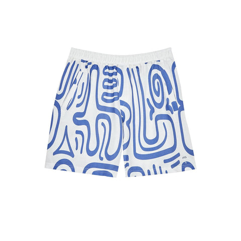 Helas Abstract Pique Shorts White/Blue