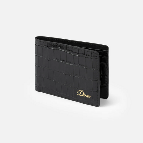 Buy Dime MTL Croc Bifold Wallet Black. 100% Leather construct. 4 Interior card pockets. 2 Patch Pockets. Note slots. Embossed Foil logo detailing. Shop the biggest and best range of Dime MTL in the UK at Tuesdays Skate Shop. Fast Free delivery, 5 star customer reviews, Secure checkout & buy now pay later options at Tuesdays Skate Shop.