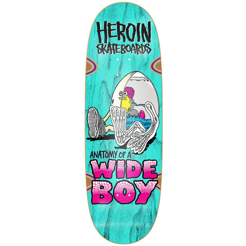 Buy Heroin Skateboards Anatomy of a Wide Boy Egg Skateboard Deck 10.4" All decks come with free grip, please specify in notes (at checkout) if you would like it applied or not. For further information on any of our products please feel free to message. Fast free UK Delivery, Worldwide Shipping.