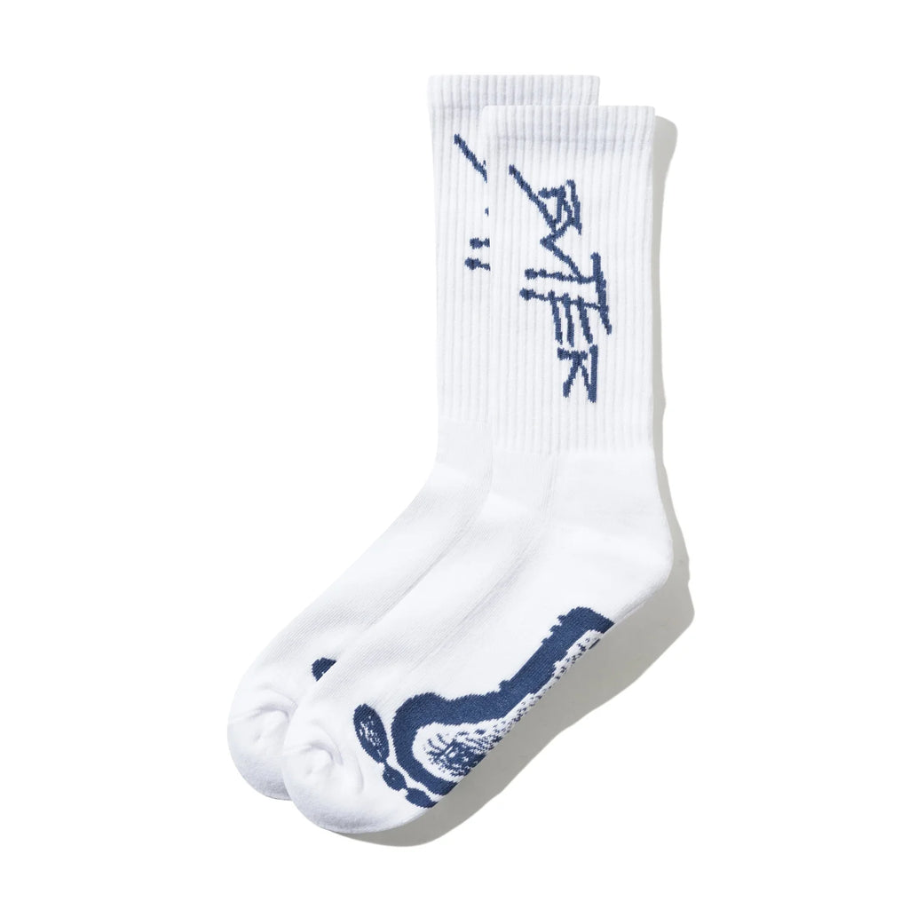 Butter Goods Footprints Socks White