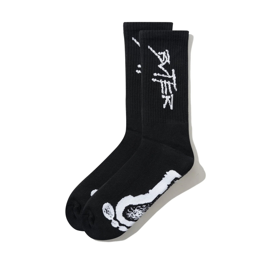 Butter Goods Footprints Socks Black