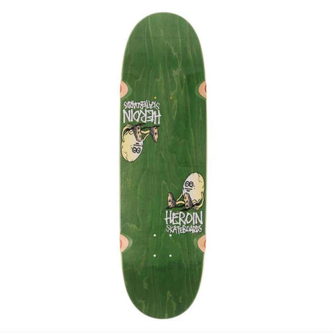 Buy Heroin Skateboards Symmetrical Egg Shaped Razortop Skateboard Deck 9.25"  Wheelbase - 14.25" All decks come with free grip, please specify in notes (at checkout) if you would like it applied or not. Shop the best range of Heroin Skateboards in the UK at Tuesday Skateshop. Fast Free delivery and buy now pay later options.