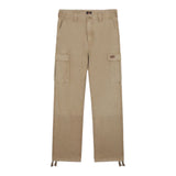 Buy Dickies Johnson Cargo Trousers Desert Sand DK0A4YF2DS01. 100% Cotton construct. Straight leg, regular fit. Adjustable cords at ankle hem. Side cargo pockets. Reinforced knees. Belt loops. Shop the best range of Dickies at Tuesdays Skateshop. Fast Free delivery, buy now pay later and fit pictures.