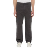 Buy Dickies Johnson Cargo Trousers Charcoal Grey DK0A4YF2CH01. 100% Cotton construct. Straight leg, regular fit. Adjustable cords at ankle hem. Side cargo pockets. Reinforced knees. Belt loops. Shop the best range of Dickies at Tuesdays Skateshop. Fast Free delivery, buy now pay later and fit pictures.