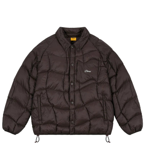 Buy Dime MTL Midweight Wave Puffer Jacket Espresso with size guide. Shop the best range of Dime Clothing in the UK at Tuesdays Skate Shop. Buy now Pay Later with Klarna, Shop now Pay Later with Clearpay. Fast Free Delivery & Shipping options available. Tuesdays Skateshop Greater Manchester Bolton UK.