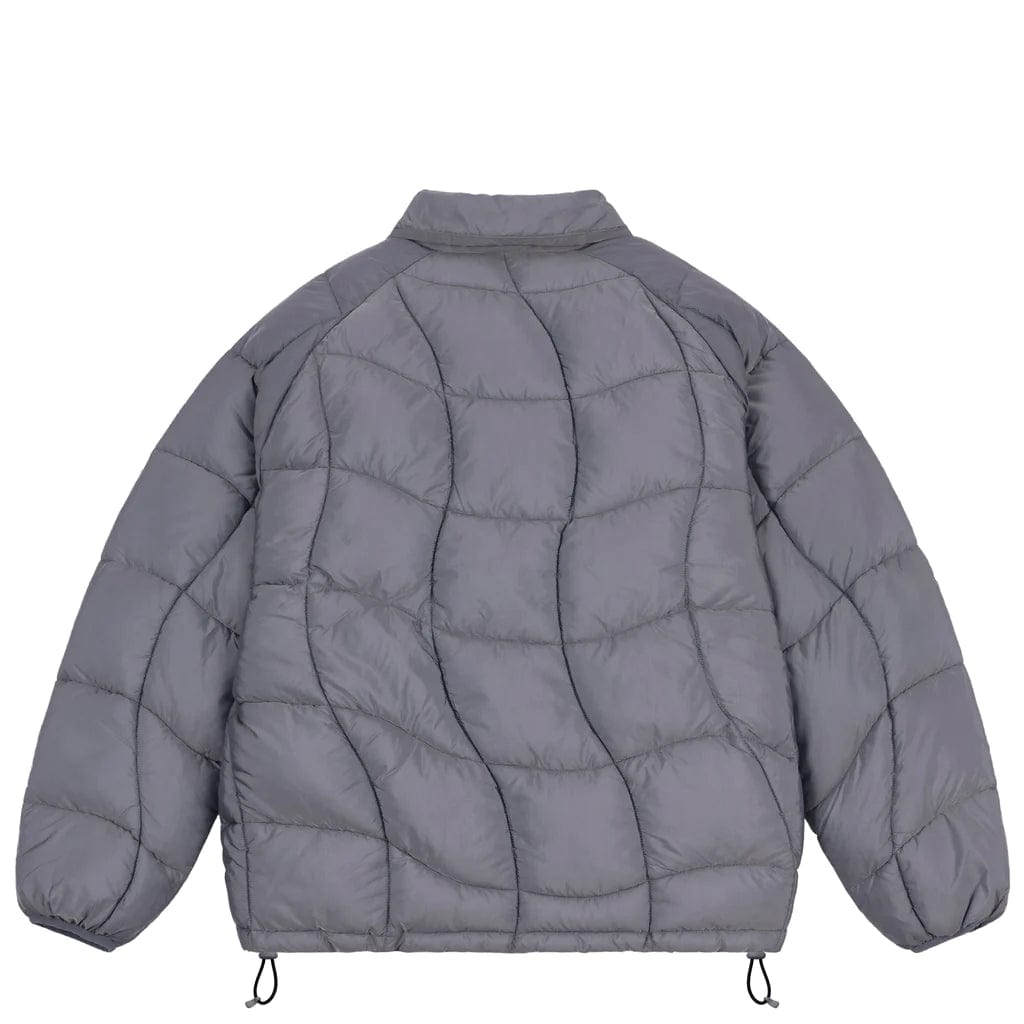 Dime MTL Midweight Wave Puffer Jacket Silver Gray