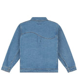 Buy Dime MTL Denim Western Jacket Light Blue Washed. 100% Cotton construct. Wavy back Yoke with pleat. Wavy front seam with Studded details. Shop the biggest and best range of Dime MTL at Tuesdays Skate shop. Fast free delivery with next day options, Buy now pay later with Klarna or ClearPay. Multiple secure payment options and 5 star customer reviews.