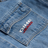 Buy Dime MTL Denim Western Jacket Light Blue Washed. 100% Cotton construct. Wavy back Yoke with pleat. Wavy front seam with Studded details. Shop the biggest and best range of Dime MTL at Tuesdays Skate shop. Fast free delivery with next day options, Buy now pay later with Klarna or ClearPay. Multiple secure payment options and 5 star customer reviews.