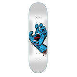 Buy Santa Cruz Screaming Hand Skateboard Deck White 8.25" Matte Finish. Wheelbase : 14.25" All decks come with free grip, please specify in notes or message if you would like it applied or not. Best for Skateboard decks at Tuesdays Skate Shop, Next day delivery and Free grip tape. Buy now pay later options with Klarna & ClearPay. Best for Skateboarding in the UK.