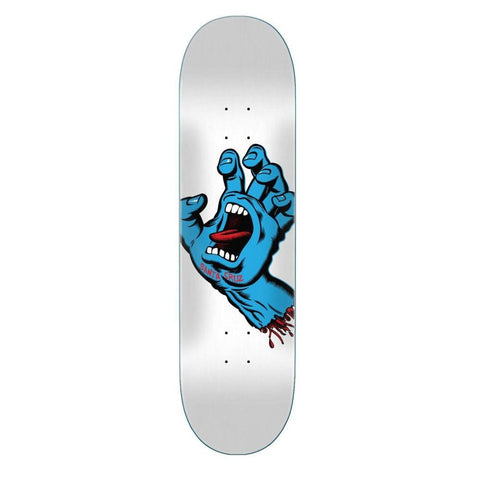 Buy Santa Cruz Screaming Hand Skateboard Deck White 8.25" Matte Finish. Wheelbase : 14.25" All decks come with free grip, please specify in notes or message if you would like it applied or not. Best for Skateboard decks at Tuesdays Skate Shop, Next day delivery and Free grip tape. Buy now pay later options with Klarna & ClearPay. Best for Skateboarding in the UK.