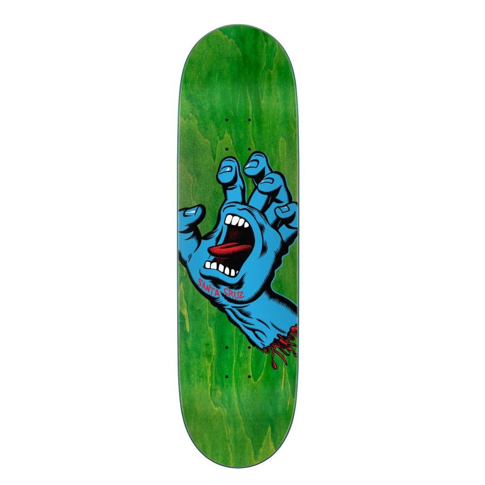 Buy Santa Cruz Screaming Hand Skateboard Deck Green 8.8" Wheelbase : 14.25" All decks come with free grip, please specify in notes or message if you would like it applied or not. Best for Skateboard decks at Tuesdays Skate Shop, Next day delivery and Free grip tape. Buy now pay later options with Klarna & ClearPay. Best for Skateboarding in the UK.