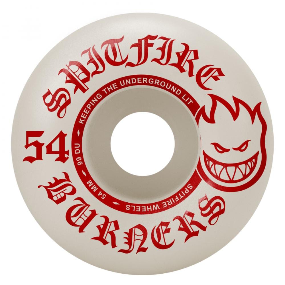 Buy Spitfire Burner Skateboard Wheels 54 MM 99 DU Original Classic shape Tested proven for speed and control. For further information on any of our products please feel free to message. In Stock Spitfire Formula Four at Tuesdays Skateshop, Fast Free delivery with buy now pay later options with ClearPay.