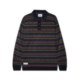 Buy Butter Goods Windsor Knitted Polo Sweater Navy/Forest. 100% Acrylic construct. Button up to polo collar. Custom all over print details. Shop the best range of Butter goods in the UK at Tuesdays Skate Shop with size guides, Fit pics, buy now pay later and fast free delivery options.