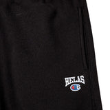 Buy Helas X Champion Limited edition Reverse Weave Sweatpants Black. Patch and embroidered detail at pocket. Slit side pockets Drawstring adjustable waistband. Best fit for casual/sport. Shop the best range of exclusive release helas at Tuesdays Skateshop. Fast Free shipping with buy now pay later options. First time customer? get 10% off.