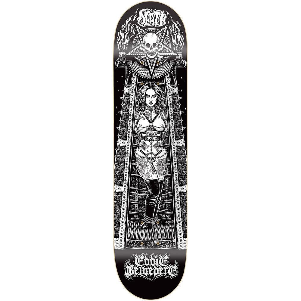 Buy Death Skateboards Eddie Belvedere Maiden Skateboard Deck 8.75" 45.00 GBP Free grip and next day delivery on decks. Mid Concave. Top ply stains vary. All decks come with free grip tape, please specify in notes if you would like it applied or not. Buy now pay later, shop the best range of skateboard products at the best price. Tuesdays Skateshop, Bolton.