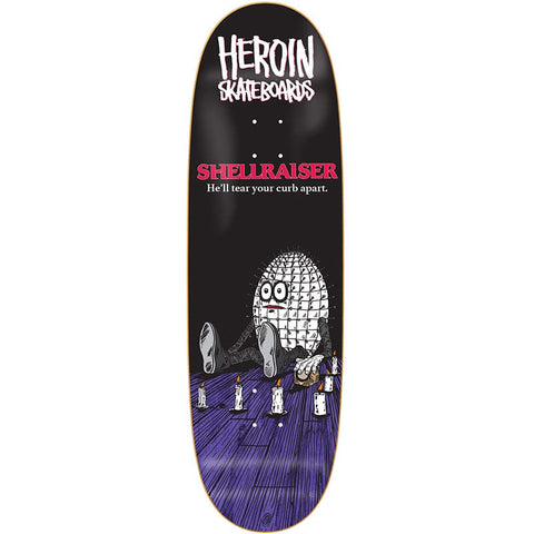 Buy Heroin Skateboards Shellraiser Egg Skateboard Deck 9.4" Wheelbase - 14.5" All decks come with free Jessup grip, please specify in notes (at checkout) if you would like it applied or not. For further information on any of our products please feel free to message. Fast free UK Delivery, Worldwide Shipping.
