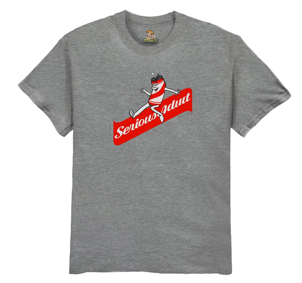 Buy Serious Adult Mascot T-Shirt Grey Soft 100% Cotton construct. Front & Back Print detailing. See more tees? Best for Long sleeves and Skateboarding tees at Tuesdays Skateshop Bolton. Fast Free delivery. Buy now pay later options.