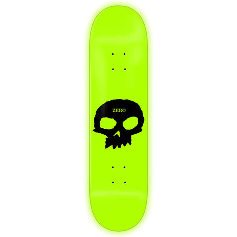 Buy Zero Skateboards GITD Single Skull Glow in the Dark Skateboard Deck 8.25". All decks are sold with free grip tape, please specify in the notes if you would like it applied or not. For further information on any of our products please feel free to message. Fast Free Delivery and Shipping. Buy now pay later with Klarna and ClearPay payment plans. Tuesdays Skateshop, UK.