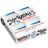 Buy Bones Hardcore High Performance Soft Bushings 81A (Full Set). Full set, incudes bushings for a set of trucks. No break in period, good to go. High rebound bushings bonded to a rigid core to keep the bushing in place. Patented technology. Fast Delivery options with secure payment options at checkout. Tuesdays is a leading retailer in Skateboarding part with expert advise available in store and online 24/7.