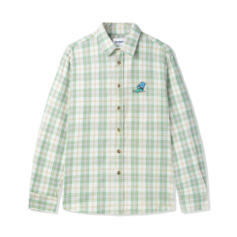 Buy Butter Goods Plaid Shirt Forest Sage. Bucket embroidered details. 100% Polyester construct. Collared. Tortoise Shell buttons. Shop the best range of Buttergoods in the U.K. at Tuesdays Skate Shop. Fast Free delivery options, Buy now Pay Later & multiple secure payment methods at checkout. Best rates for Skate and Street wear.