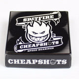 Buy Spitfire Cheapshots Bearings. Pack of 8 bearings Smooth, fast & easy to clean Engraved bearing shields Big head sticker included. Email us as contact@tuesdaysskateshop.co.uk | Fast Free Next Day Delivery and shipping options available. Buy now pay Later with Karna and ClearPay payment plans at checkout. Tuesdays Skateshop, Greater Manchester, Bolton, UK.