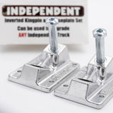 Independent Truck Co. IKP Replacement Baseplate Set Silver (Set of 2). Inverted Kingpin. Innovative Shaft Nut for a more Rigid feel. Compatible with any Indy Hanger. Pivot Cups included. Shop the best range of skateboard parts and replacements at Tuesdays Skate Shop. Buy now pay later, fast free delivery & secure trusted checkout methods.