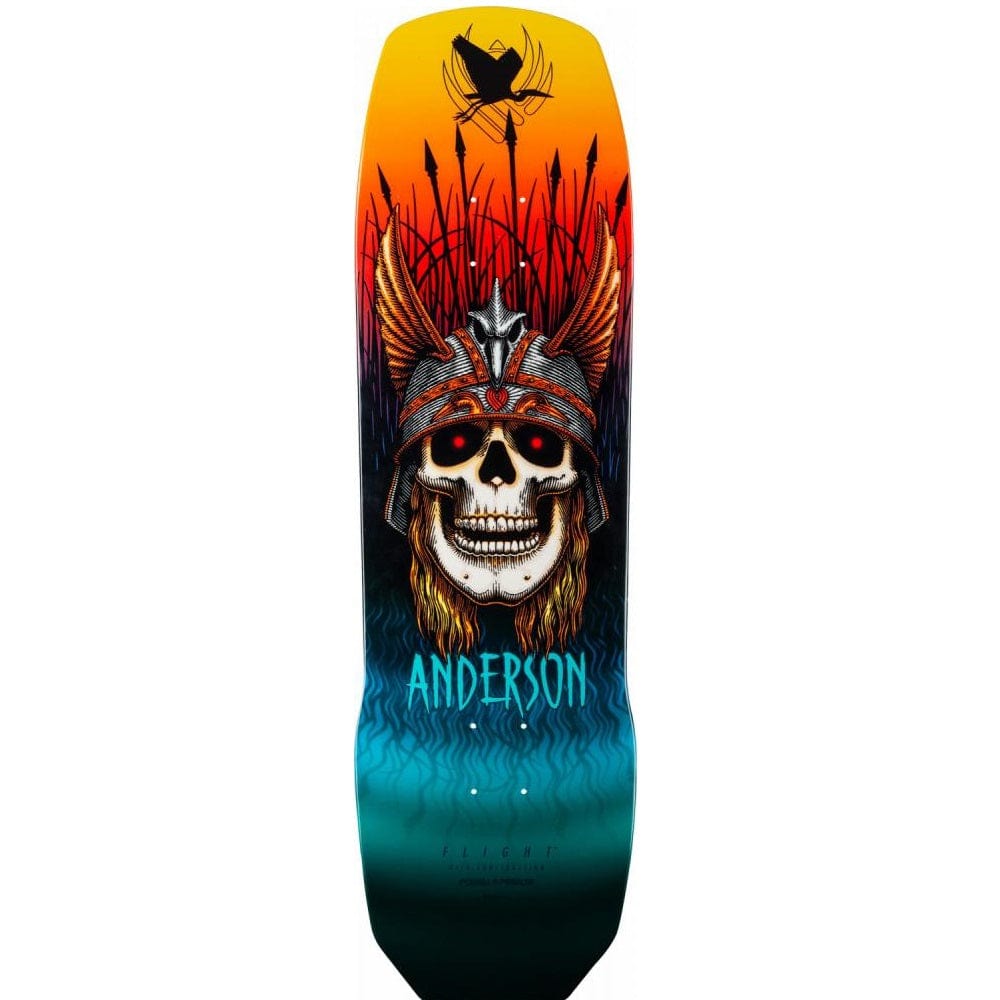 Buy Powell Peralta Andy Anderson Heron Skull Pro Skateboard Deck. 9.13" X 32.8". Wheelbase : 15". Custom Shape, 7-Ply Canadian Maple. All decks come with Free Grip. Shop the best range of Skateboards in the U.K. at Tuesdays Skate Shop. Free next day delivery, Buy now pay later & multiple secure checkout options.