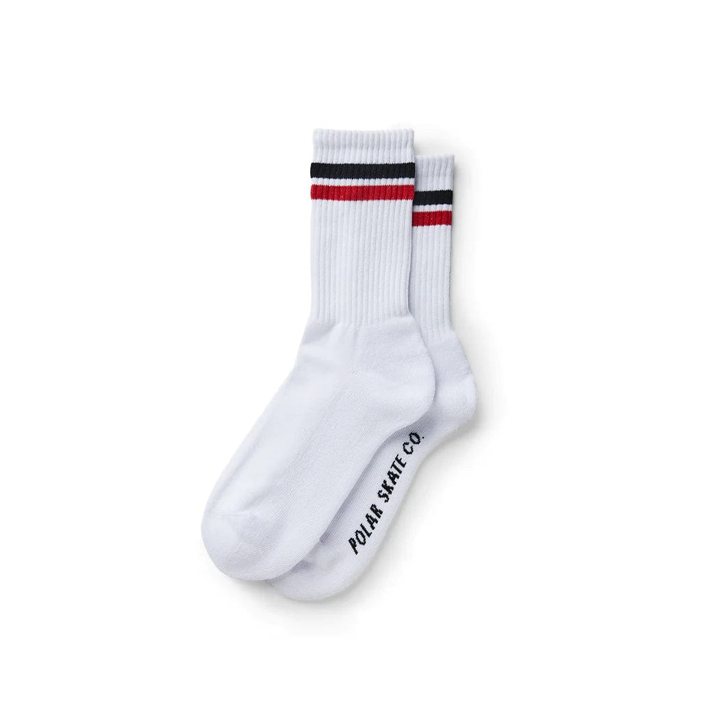 Buy Polar Skate Co. Stripe Skater Socks White/Red/Black Available in two sizes, select from options. 85% Cotton/10% Polyester/5% Spandex Art design by Pontus Alv Made in Europe Feel free to message for further information on any of our products. 10.00 GBP Fast Free delivery and shipping options. Buy now Pay later with Klarna or ClearPay at checkout. Tuesdays Skateshop, Greater Manchester. Bolton, UK.