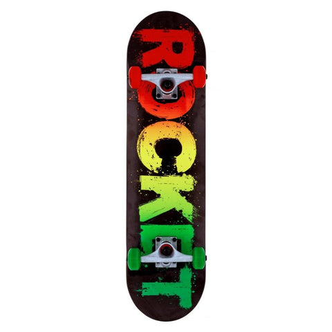 Buy Rocket 'Rasta Fade' Complete Skateboard 8". 7 Ply hard rock Maple construct. 5.0 Polished Raw trucks with PU cushioning riser pads. 52 MM X 32 MM 90A Wheels with Abec 5 bearings as standard. Ideal for a first time Full set up. Ideal for a beginner | First Timer | Complete Full Set Up. Buy now pay later with Klarna and ClearPay payment plans. Tuesdays Skateshop.