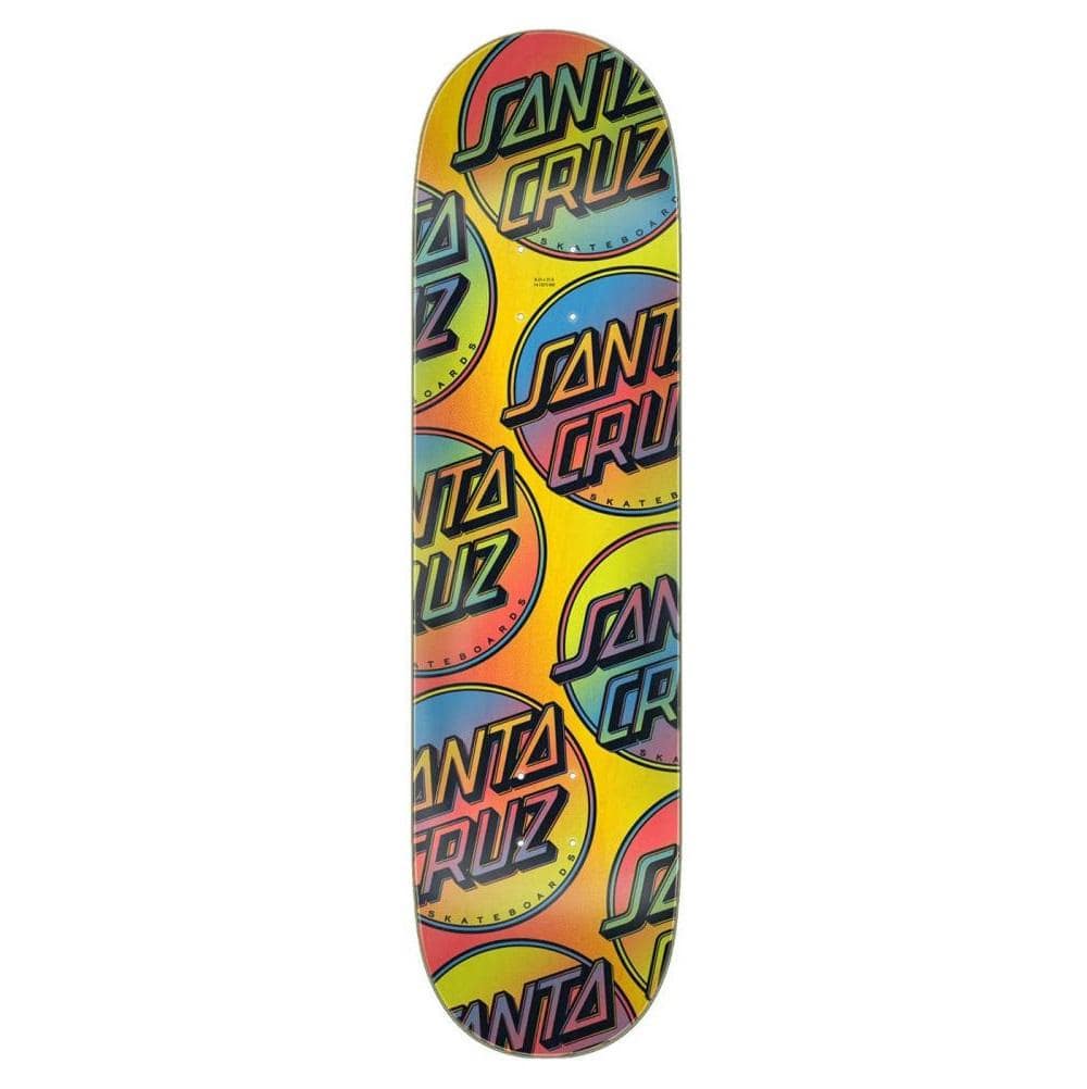 Buy Santa Cruz Contra Allover Print Skateboard Deck 8.25" Matte Finish. Wheelbase : 14.25" All decks come with free Jessup grip, please specify in notes or message if you would like it applied or not. Best for Skateboard decks at Tuesdays Skate Shop, Next day delivery and Free grip tape. Buy now pay later options with Klarna & ClearPay. Best for Skateboarding in the UK.