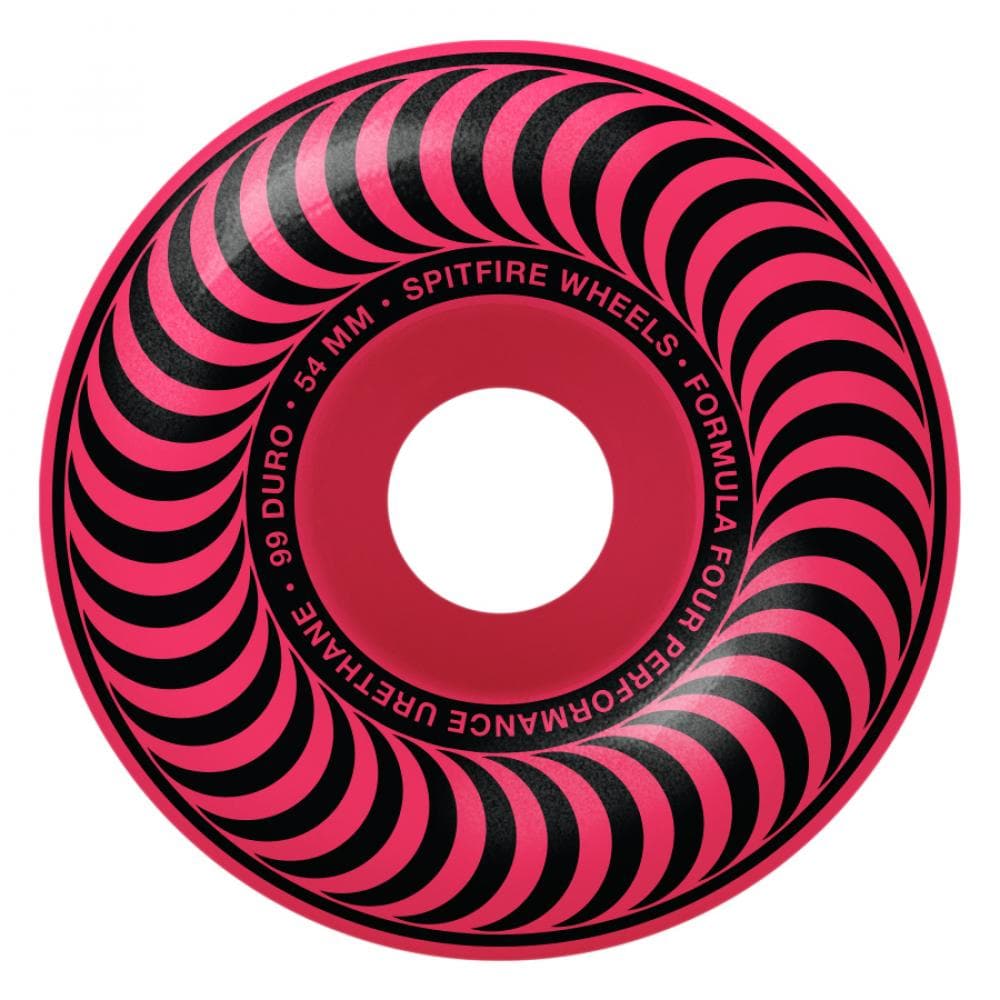 Buy Spitfire Formula Four Chroma Classics Wheels Pink 54 mm 99 DU Flat spot resistant, formulated for a harder faster ride. 99 DURO 55 mm For further information on any of our products please feel free to message. Best for Skateboarding wheels, Greater Manchester, UK. Buy now pay later Payment plans with Klarna and ClearPay. Fast Free delivery and Shipping options.