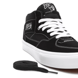 Buy Vans Skate Half Cab Black/White. Remodelled for a longer lasting wear. Classic Silhouette constructed with heavy Suede panelling. New checkerboard tab detail. Red Vans Skateboarding Heel Tab. Fast Free UK delivery options. Best for Vans Skateboarding at Tuesdays. Buy now pay later with Klarna & ClearPay. Bolton, Greater Manchester. UK.