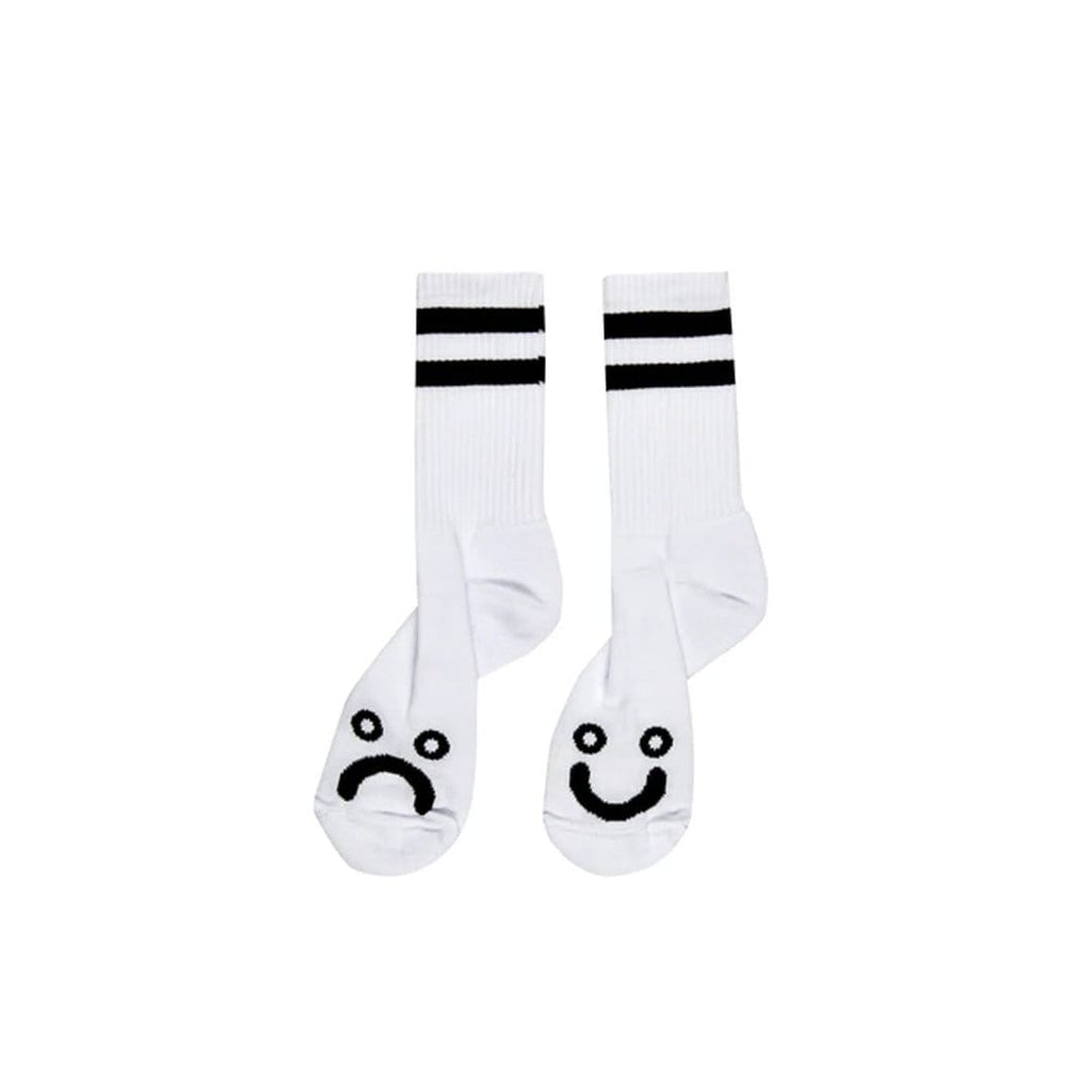 Buy Polar Skate Co. Happy Sad Classic Sock in White Available in two sizes, select from options. 85% Cotton/10% Polyester/5% Spandex Art design by Pontus Alv Made in Europe Feel free to message for further information on any of our products. 10.00 GBP Fast Free delivery and shipping options. Buy now Pay later with Klarna or ClearPay at checkout. Tuesdays Skateshop, Greater Manchester. Bolton, UK.