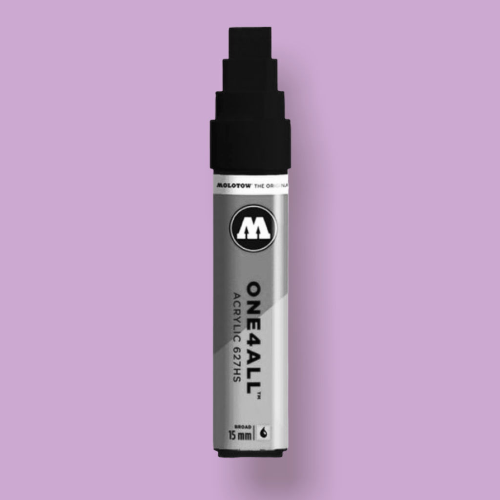 Buy Molotow One4All 627HS 15 MM Tip Refillable Marker Paint Pen Lilac. Large area application. 15 MM Tip. Even and controlled distribution. Refillable. Mixing Ball to ensure even distribution. Shop the best range of Paint pens at Tuesdays with fast free delivery, Buy now pay later & multiple secure payment methods.