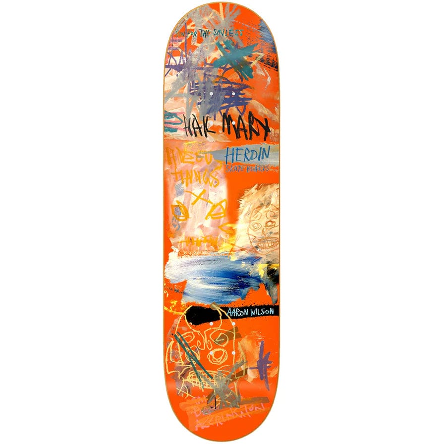 Buy Heroin Skateboards Aaron Wilson 'Painted' Skateboard Deck 8.5" All decks come with free Jessup grip, please specify in notes (at checkout) if you would like it applied or not. For further information on any of our products please feel free to message. Fast Free UK Delivery, Worldwide shipping.