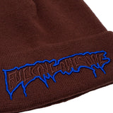 Buy Fucking Awesome Running Logo Cuff Beanie Brown. 100% Acrylic construct. FA Applique front detail. OSFA. For further information on any of our products please feel free to message. See more Fucking Awesome? Buy now pay later with ClearPay and Klarna payment plans. Fast Free Delivery and Shipping. Tuesdays Skateshop | Greater Manchester, Bolton, UK.