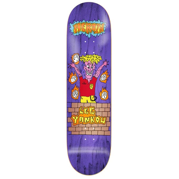 Buy Heroin Skateboards Lee Yankou 'Dead Toon' Skateboard Deck 8.25" All decks come with free Jessup grip, please specify in notes (at checkout) if you would like it applied or not. For further information on any of our products please feel free to message. Fast Free UK Delivery, Worldwide shipping.