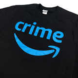 Buy Amazon Crime Prime T-Shirt in Black. Heavy set regular cut Russell T-Shirt. High Quality one colour screen print front central. Pre- Shrunk, Wash at 30. Fast free delivery options, Buy now pay later & multiple secure payment methods at checkout. Sign up for 10% off.
