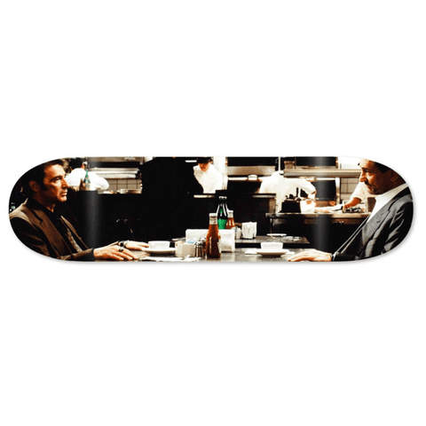 Buy Skateboard Cafe Heat Diner Movie Scene Skateboard Deck Robert Deniro Al Pacino iconic moment from Heat. Tuesdays Skate Shop. Fast Free UK and EU delivery options, Worldwide shipping. Bolton, Greater Manchester UK. Buy now pay Later with Klarna and ClearPay payment plans at checkout.
