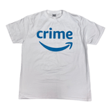 Buy Amazon Crime Prime T-Shirt in White. Heavy set regular cut Russell T-Shirt. High Quality one colour screen print front central. Pre- Shrunk, Wash at 30. Fast free delivery options, Buy now pay later & multiple secure payment methods at checkout. Sign up for 10% off.