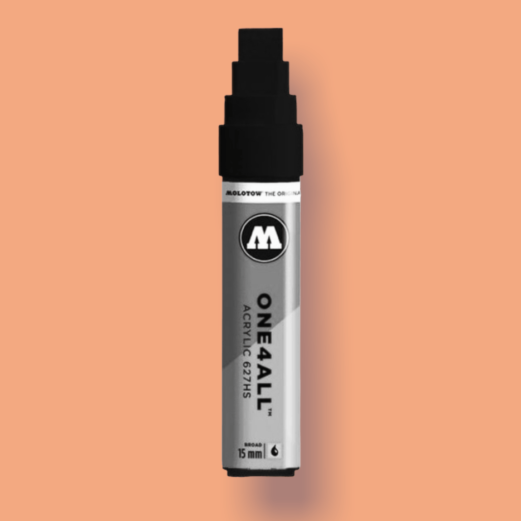 Buy Molotow One4All 627HS 15 MM Tip Refillable Marker Paint Pen Peach. Large area application. 15 MM Tip. Even and controlled distribution. Refillable. Mixing Ball to ensure even distribution. Shop the best range of Paint pens at Tuesdays with fast free delivery, Buy now pay later & multiple secure payment methods.