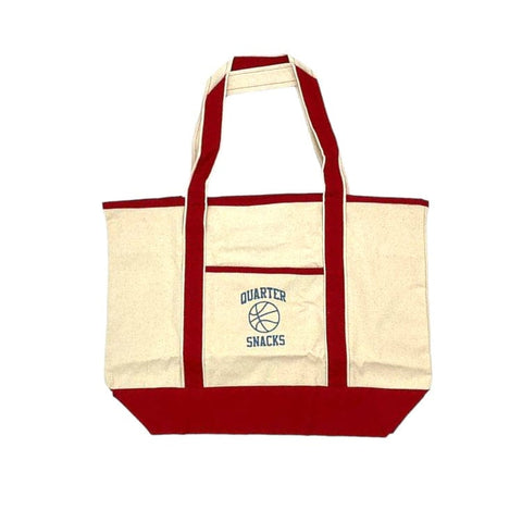 Buy Quartersnacks Boat Tote Canvas/Red. Large side Tote. Contrast detailing throughout. 22" Wide X 16" High. Internal Zip up compartment. Fast Free next day delivery and shipping. Buy now pay later with Klarna and ClearPay payment plans at checkout. Tuesdays Skateshop, Greater Manchester, Bolton, UK.