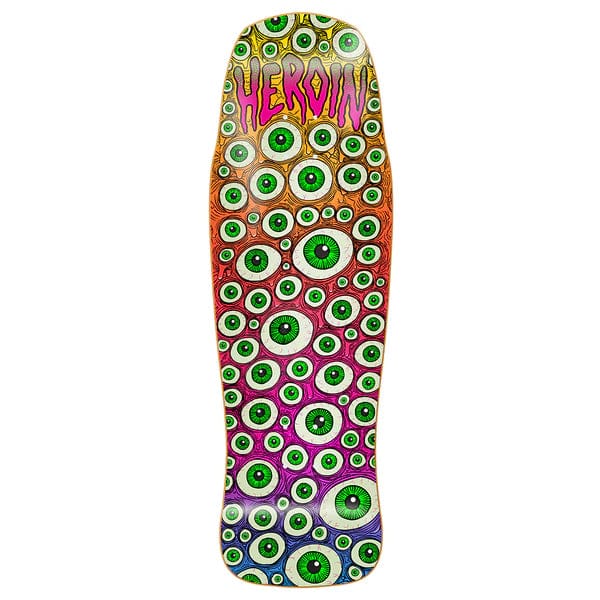 Buy Heroin Skateboards 'Mini Eye Baller' Razortop Skateboard Deck 9" All decks come with free Jessup grip, please specify in notes (at checkout) if you would like it applied or not. For further information on any of our products please feel free to message. Fast free UK Delivery, Worldwide Shipping. Buy now pay later with Klarna and ClearPay at checkout. Tuesdays Skateshop Bolton. Greater Manchester, UK.